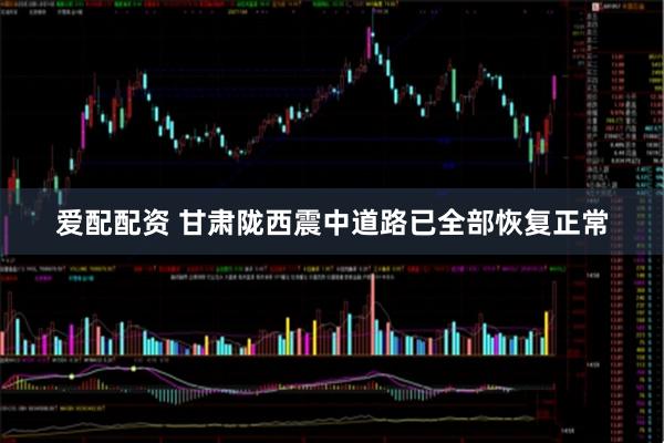 爱配配资 甘肃陇西震中道路已全部恢复正常